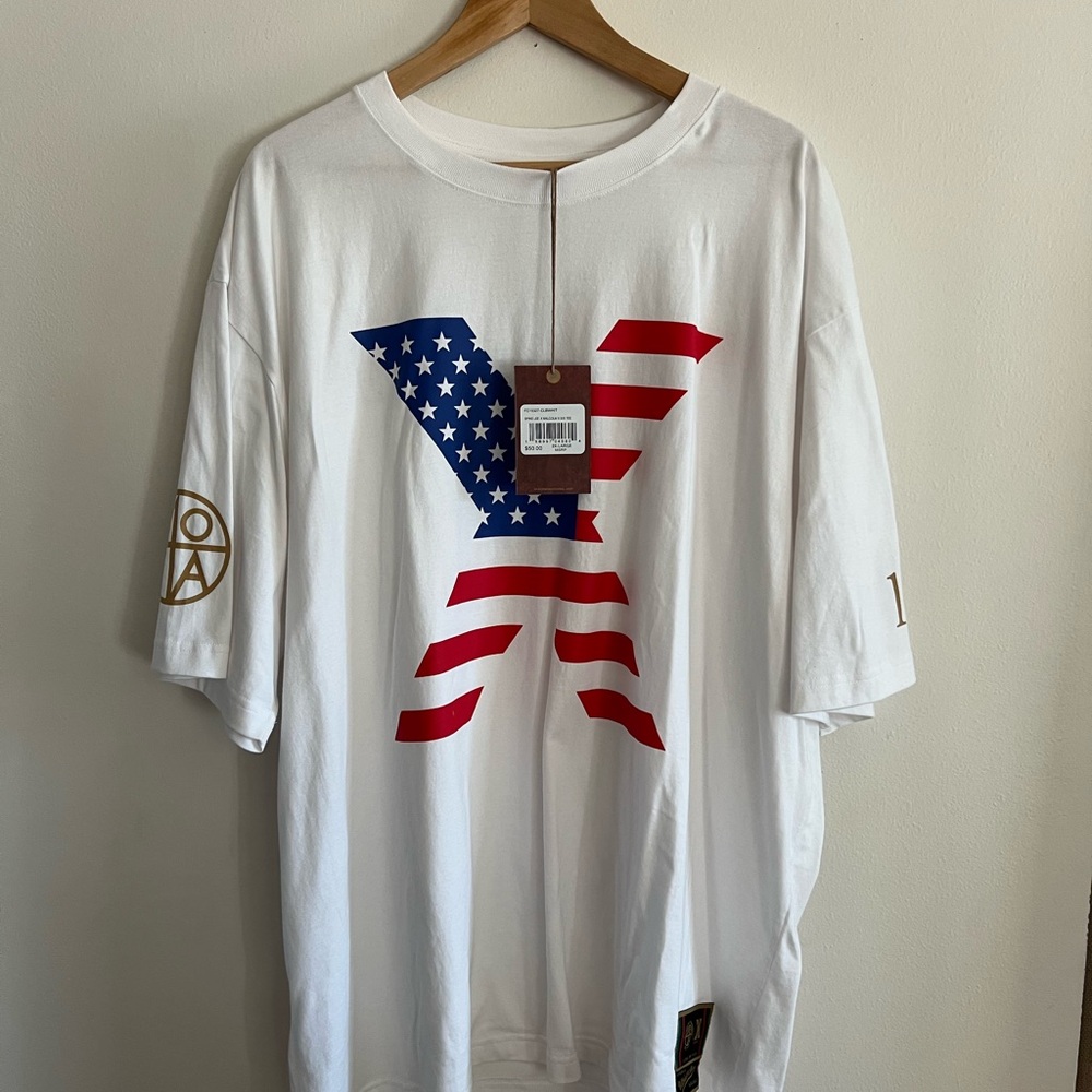 Sold Out Spike Lee Joint White Tee with American Flag Graphic